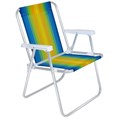 Cadeira Alta Alumínio Azul e Amarelo 002101 2242 MOR