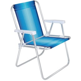 Cadeira Alta Alumínio Azul e Branco 002101 2239 MOR