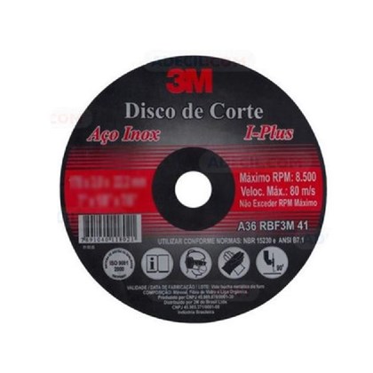 Disco de Corte 3M Aço Inox - I-Plus 178x22,2x3,0