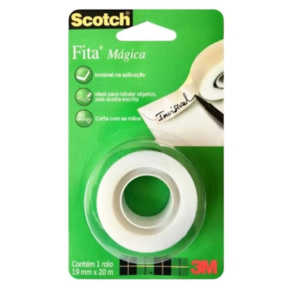 Fita Adesiva Magica 3m 810 Scotch 19 mm X 20m Invisível