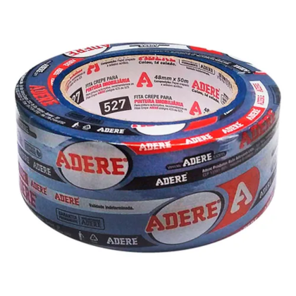 Fita Crepe Azul Pintura Imobiliária 50m 527 Adere 45x50