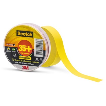 Fita Isolante Scotch 35+ Amarela – 19 mm x 20 m