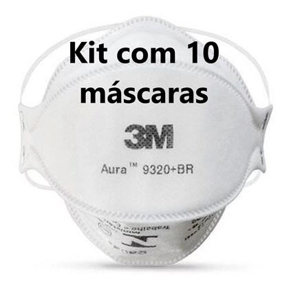Kit com 10 - Respirador 3M Aura 9320+ Branco Pff2 #Hb004385173