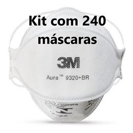 Kit com 240 - Respirador 3M Aura 9320+ Branco Pff2 #Hb004385173