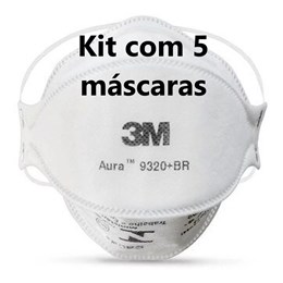Kit com 5 - Respirador 3M Aura 9320+ Branco Pff2 #Hb004385173