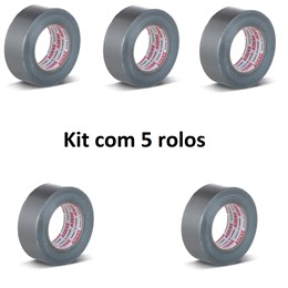 Kit Com 5 Rolos - Fita Adesiva Silver Tape 50mm X 50m Adere