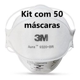 Kit com 50 - Respirador 3M Aura 9320+ Branco Pff2 #Hb004385173