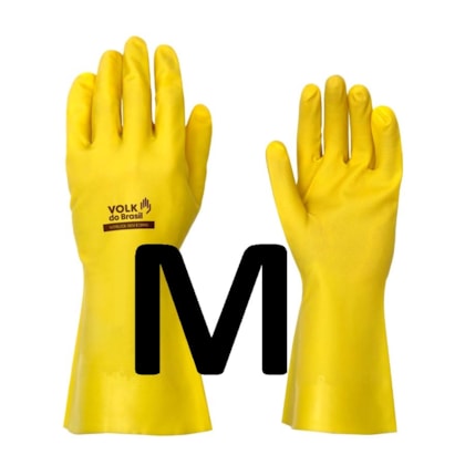 Luva Nitrílica Sem Forro Amarela Volk