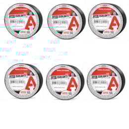 Pacote com 6 Fita Isolante Preta - 912i 18 mm x 10 m